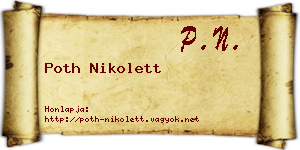 Poth Nikolett névjegykártya